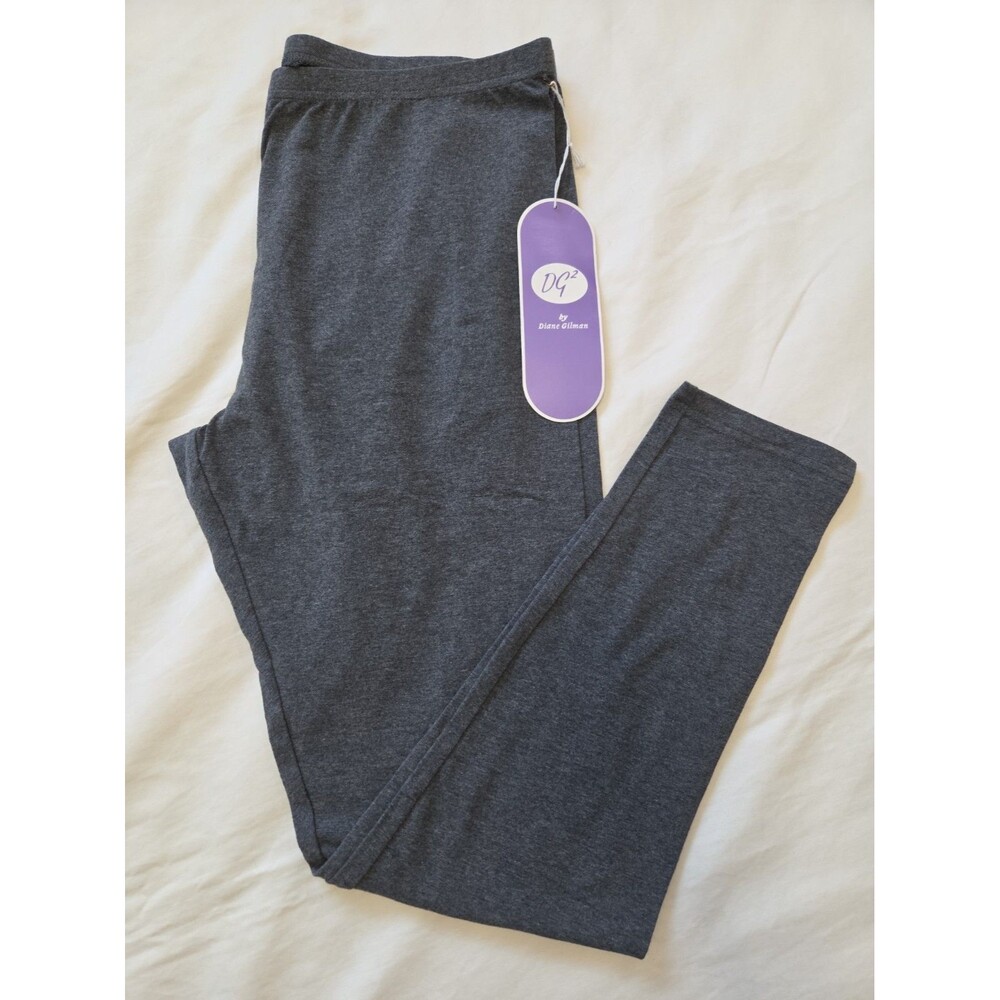NWT DG2 Diane Gilman | L | Gray Knit Leggings Full Length Style 074031 32" Waist